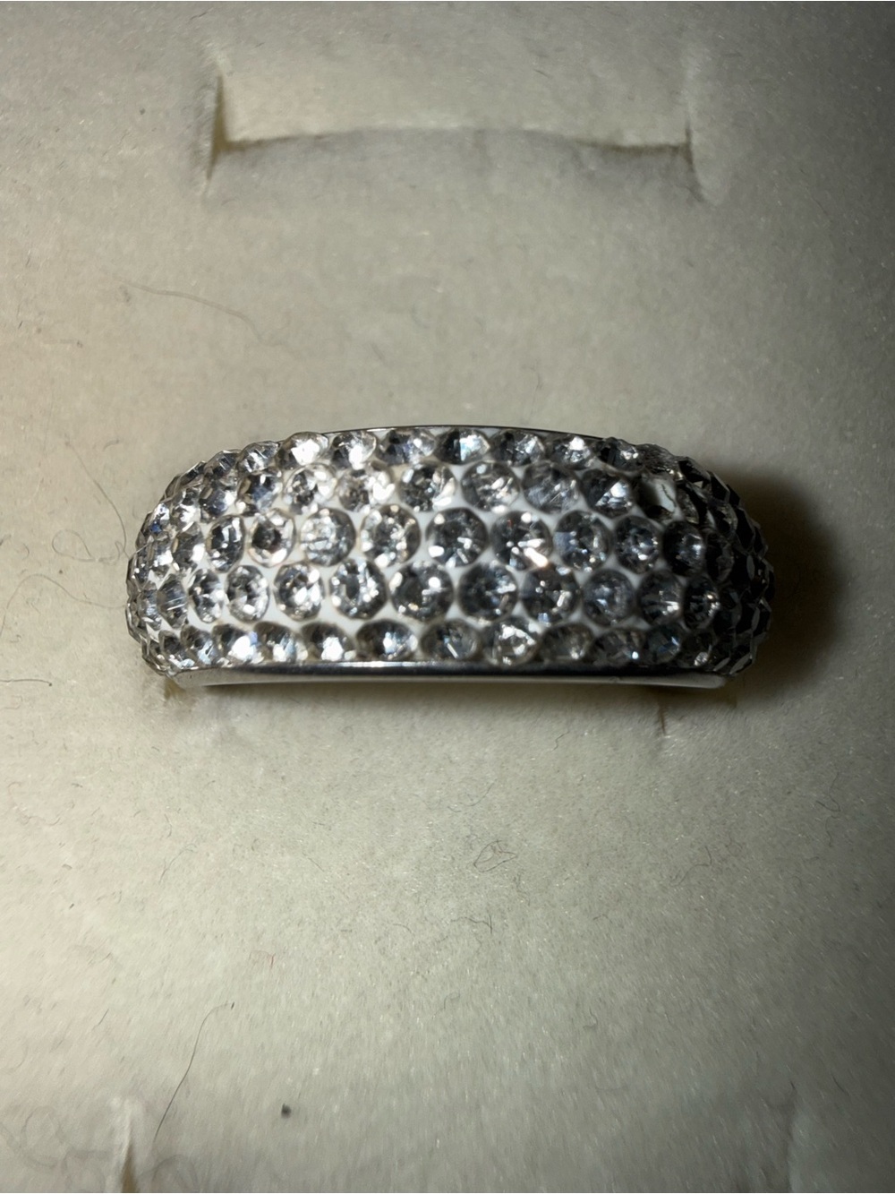 Titanium Crystal Pavé Dome Ring - size 8